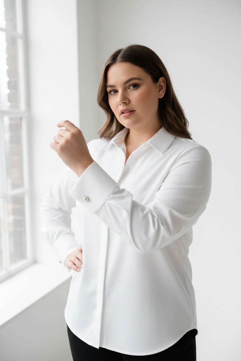 WOMENS FULL SLEEVE SHIRT WITH CUFFLINK