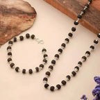 🔥 Silver Plated Karungali Mala and Bracelet 🔥